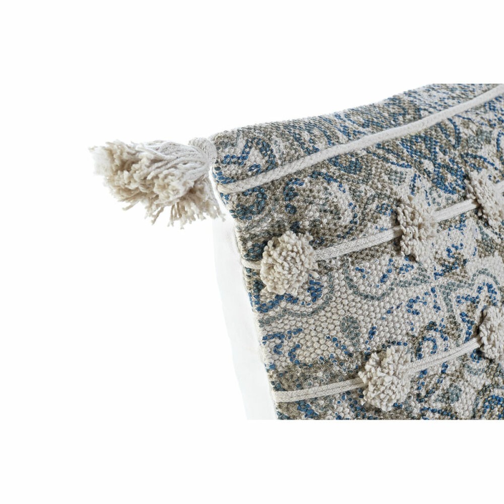 Kissen DKD Home Decor Beige Blau Kachel 45 x 5 x 45 cm Boho