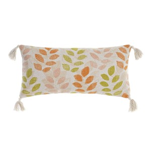 Cushion DKD Home Decor 60 x 10 x 30 cm Beige Multicolour Flowers