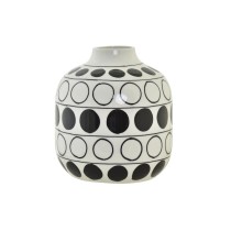 Vase DKD Home Decor Porcelaine Noir Blanc Moderne Cercles 16 x 16 x 18 cm