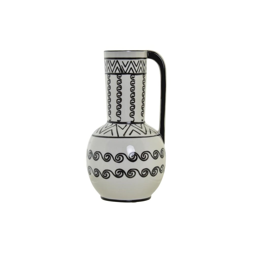 Vase DKD Home Decor 15 x 15 x 28 cm Porzellan Schwarz Weiß Kolonial