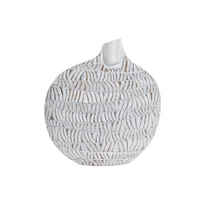 Vase DKD Home Decor 27 x 11 x 31 cm Blanc Résine Moderne