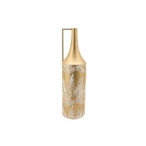 Vase DKD Home Decor Golden Metal Cream Tropical Leaf of a plant (21 x 21 x 81 cm)