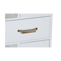 Schubladenschrank DKD Home Decor natürlich Metall Weiß Creme Melamine (76 x 34 x 94 cm)