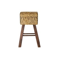 Hocker DKD Home Decor Schwarz Holz Braun Haut (43 x 35 x 75 cm)