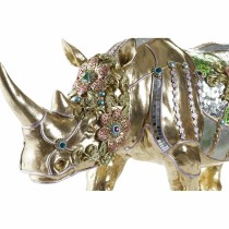 Deko-Figur DKD Home Decor Gold Harz Bunt Kolonial Nashorn (55 x 17,5 x 25 cm)