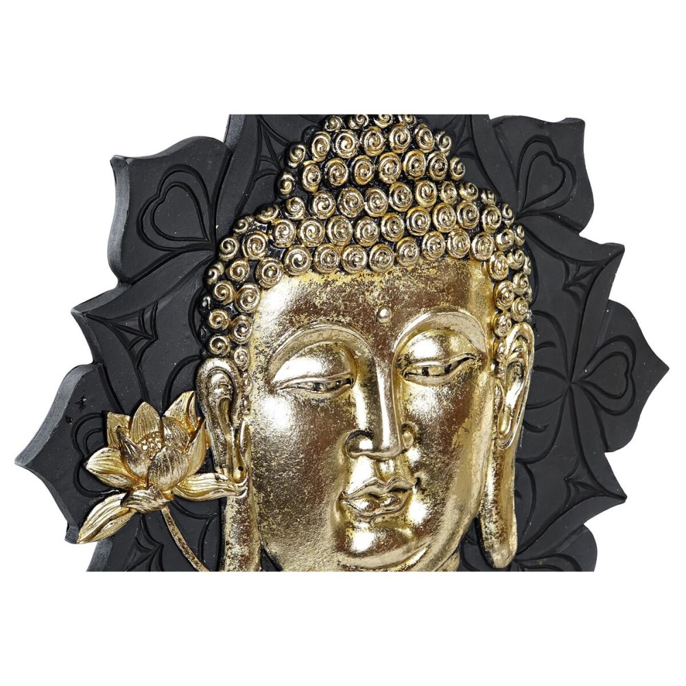 Deko-Figur DKD Home Decor 27 x 8 x 33,5 cm Schwarz Gold Buddha Orientalisch (2 Stück)