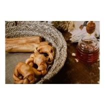 Dog Snack Gloria Snackys Rawhide Honey 12 cm Donut Braiding