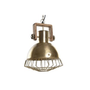 Suspension DKD Home Decor 31 x 31 x 48 cm Doré Marron Fer Bois de manguier 50 W