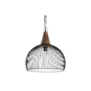 Ceiling Light DKD Home Decor Natural Black Metal Wood 50 W 36 x 36 x 40 cm