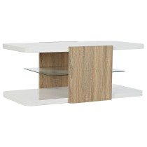 Table d'appoint DKD Home Decor Blanc Marron Verre Bois MDF 110 x 60 x 45 cm