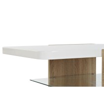 Table d'appoint DKD Home Decor Blanc Marron Verre Bois MDF 110 x 60 x 45 cm