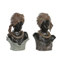 Decorative Figure DKD Home Decor 26 x 17 x 40 cm Black Beige Colonial African Woman (2 Units)