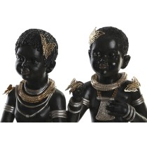 Deko-Figur DKD Home Decor 20,5 x 18 x 35 cm Schwarz Kolonial Afrikanerin (2 Stück)