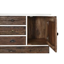 Schubladenschrank DKD Home Decor Metall Weiß Kolonial Dunkelbraun Mango-Holz (72 x 50 x 75 cm)