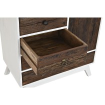 Schubladenschrank DKD Home Decor Metall Weiß Kolonial Dunkelbraun Mango-Holz (72 x 50 x 75 cm)