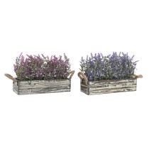 Decorative Plant DKD Home Decor 30 x 12 x 21 cm Wood Lilac Polyethylene Fuchsia (2 Units)