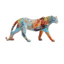 Deko-Figur DKD Home Decor 29,5 x 8,5 x 15 cm Leopard Bunt Moderne