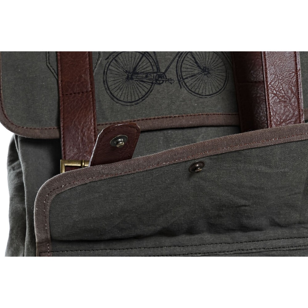 Sac à dos Casual DKD Home Decor Canvas Bicyclette Gris Marron (33 x 12 x 47 cm)