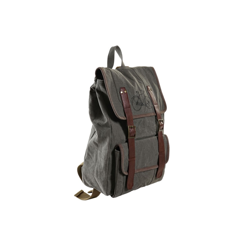 Lässiger Rucksack DKD Home Decor Canvas Fahrrad Grau Braun (33 x 12 x 47 cm)