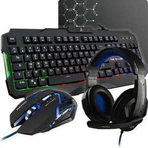 Keyboard and Mouse The G-Lab Combo Argon AZERTY Black French AZERTY