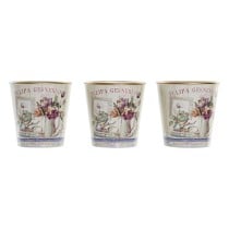 Set de pots DKD Home Decor Rose Doré PVC Aluminium Shabby Chic 38 x 13 x 14 cm (3 Pièces)