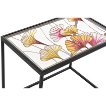 Jeu de 3 tables DKD Home Decor Jaune Noir Rose Doré 60 x 40 x 50 cm