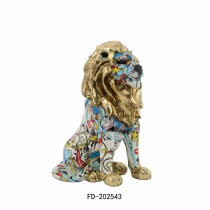 Deko-Figur DKD Home Decor Gold Löwe Harz Bunt Moderne (21 x 14,5 x 27 cm) (15 x 21 x 27 cm)