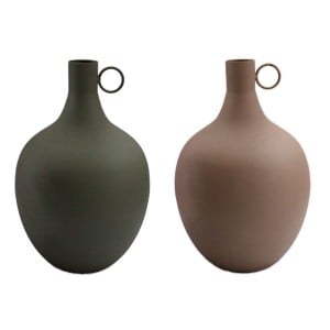 Vase DKD Home Decor 23 x 23 x 38,5 cm Aluminium (2 Units)