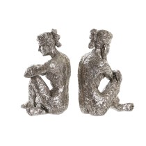 Figurine Décorative DKD Home Decor 17 x 15 x 26 cm Femme Argenté (3 Unités)