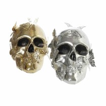 Deko-Figur DKD Home Decor Gold Silberfarben Totenkopf 16,5 x 10,5 x 11,5 cm (2 Stück)