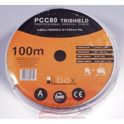 Coaxial TV Antenna Cable Libox PCC80 White 100 m