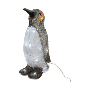 Christmas bauble Lumineo Penguin 17 x 16 x 33 cm White (4 Pieces)