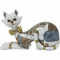 Deko-Figur DKD Home Decor Weiß Gold Katze 22,5 x 8 x 15 cm (2 Stück)