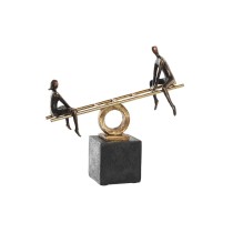 Deko-Figur DKD Home Decor Schwarz Gold Metall Harz Menschen Moderne (27 x 9 x 27,5 cm)