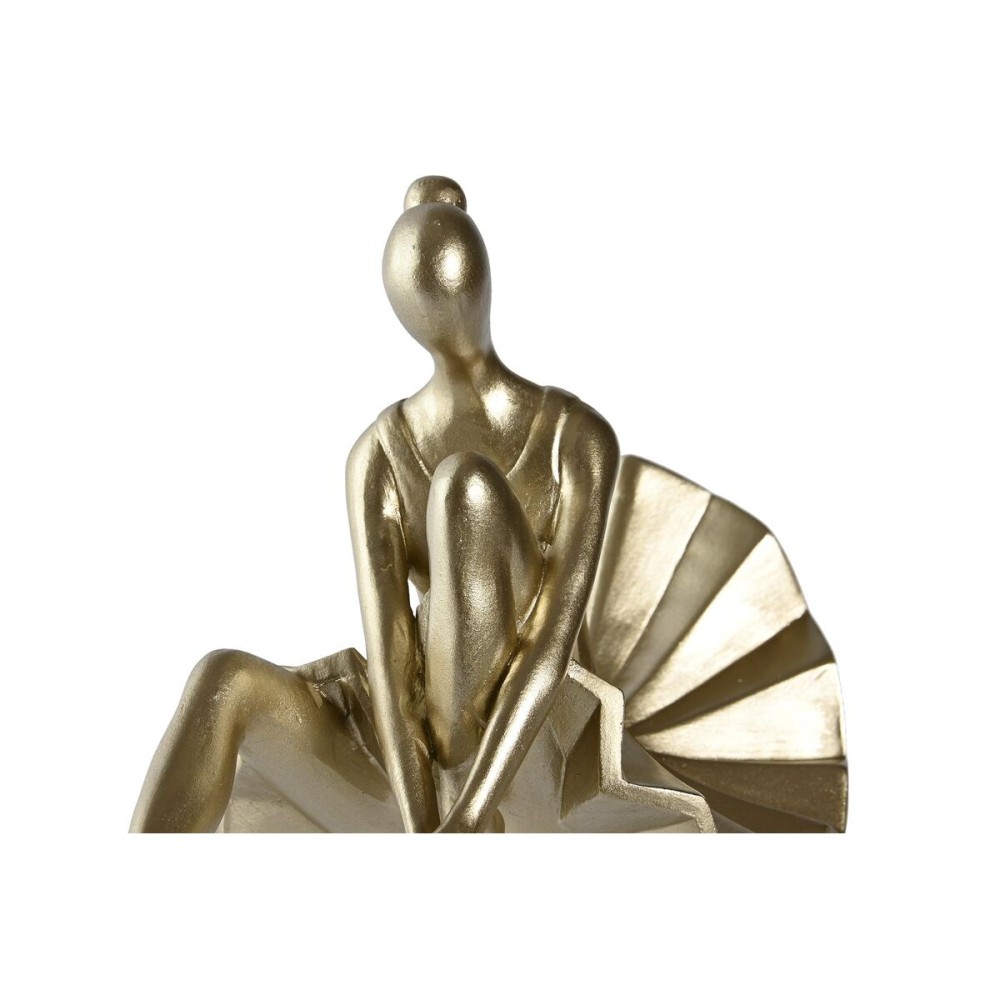 Decorative Figure DKD Home Decor 17 x 23 x 14,5 cm Golden Ballet Dancer (2 Units)