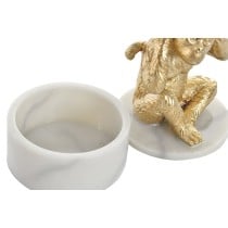 Deko-Figur DKD Home Decor Weiß Gold Tropical Affen 10,5 x 10,5 x 18,5 cm (3 Stücke)