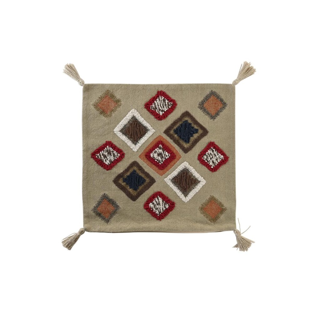 Housse de coussin DKD Home Decor Multicouleur Frange 50 x 1 x 50 cm