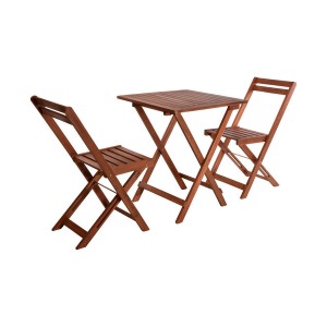 Table set with 2 chairs EDM Brown