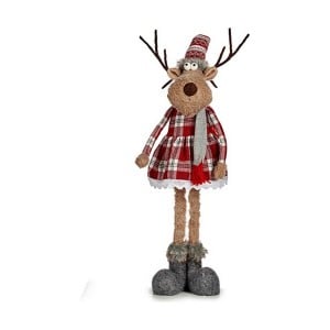 Figurine Décorative Écharpe Cerf 17 x 78 x 24 cm Rouge Gris