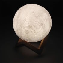 Lampe de bureau EDM Ø 8 cm Lune Blanc 3,7 V