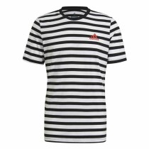 T-shirt à manches courtes homme  Essentials Stripey  Adidas Embroidered Logo Noir