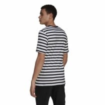 Herren Kurzarm-T-Shirt  Essentials Stripey  Adidas Embroidered Logo Schwarz