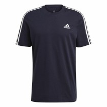 Men’s Short Sleeve T-Shirt Essentials 3 bandas Adidas Legend Ink Blue Dark blue