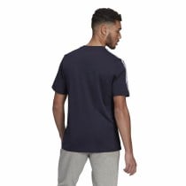 Herren Kurzarm-T-Shirt Essentials 3 bandas Adidas Legend Ink Blau Dunkelblau