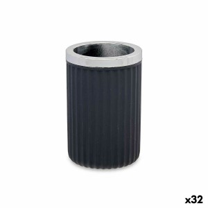 Glass Toothbrush Holder Anthracite Plastic 32 Units (7,5 x 11,5 x 7,5 cm)