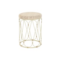 Beistelltisch DKD Home Decor natürlich Metall Creme Rattan (35 x 35 x 49 cm)