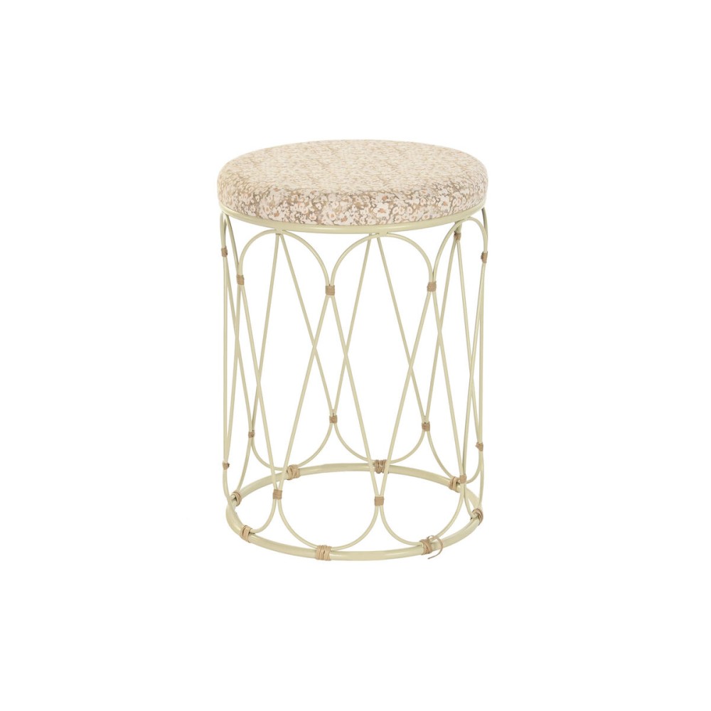 Side table DKD Home Decor Natural Metal Cream Rattan (35 x 35 x 49 cm)