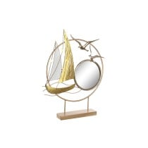 Decorative Figure DKD Home Decor Mirror Golden Metal Mediterranean (53 x 9 x 67 cm)