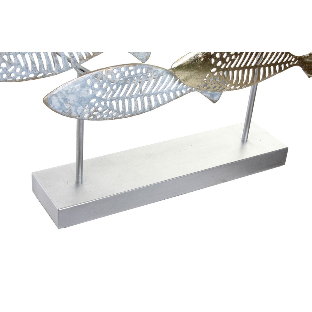 Decorative Figure DKD Home Decor 65,4 x 9 x 39,5 cm Silver Blue Golden Spirals Mediterranean (2 Units)