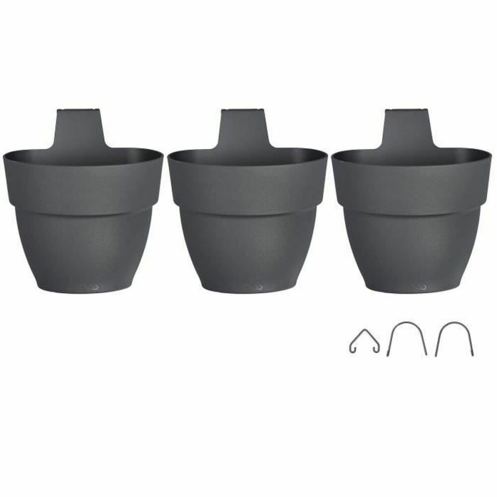 Plant pot Elho Vibia Campana Foret 17,1 x 20,7 x 29,7 cm Anthracite